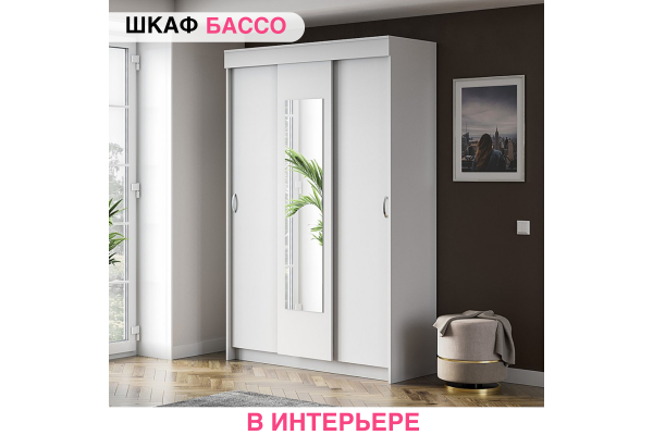 Шкаф-купе "Бассо" 1,3 м 